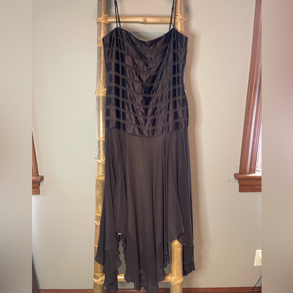 BCBGMaxAzria Brown High Low Dress